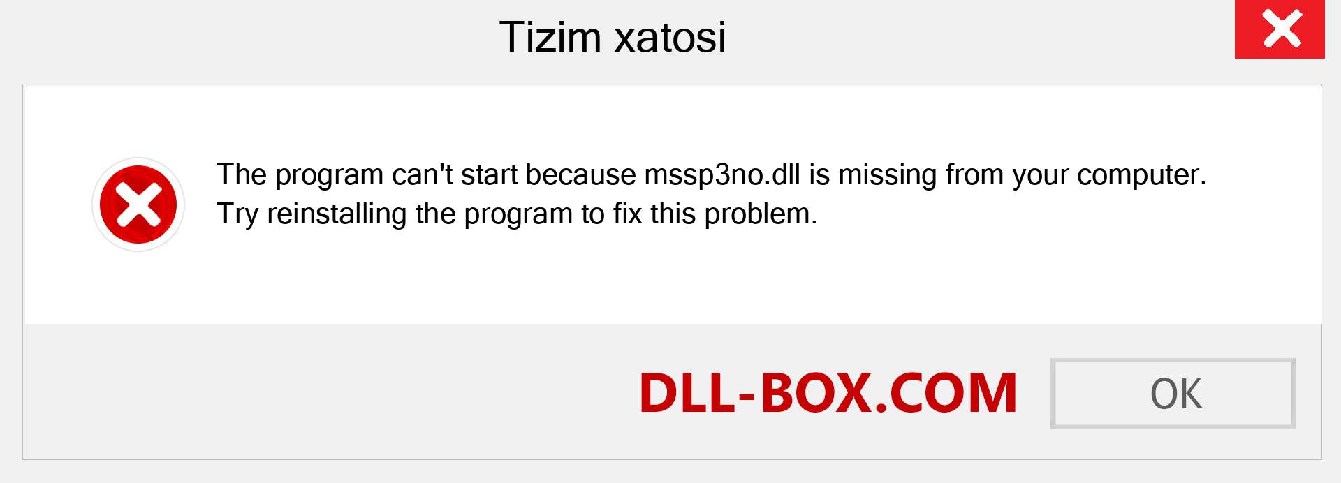 mssp3no.dll fayli yo'qolganmi?. Windows 7, 8, 10 uchun yuklab olish - Windowsda mssp3no dll etishmayotgan xatoni tuzating, rasmlar, rasmlar